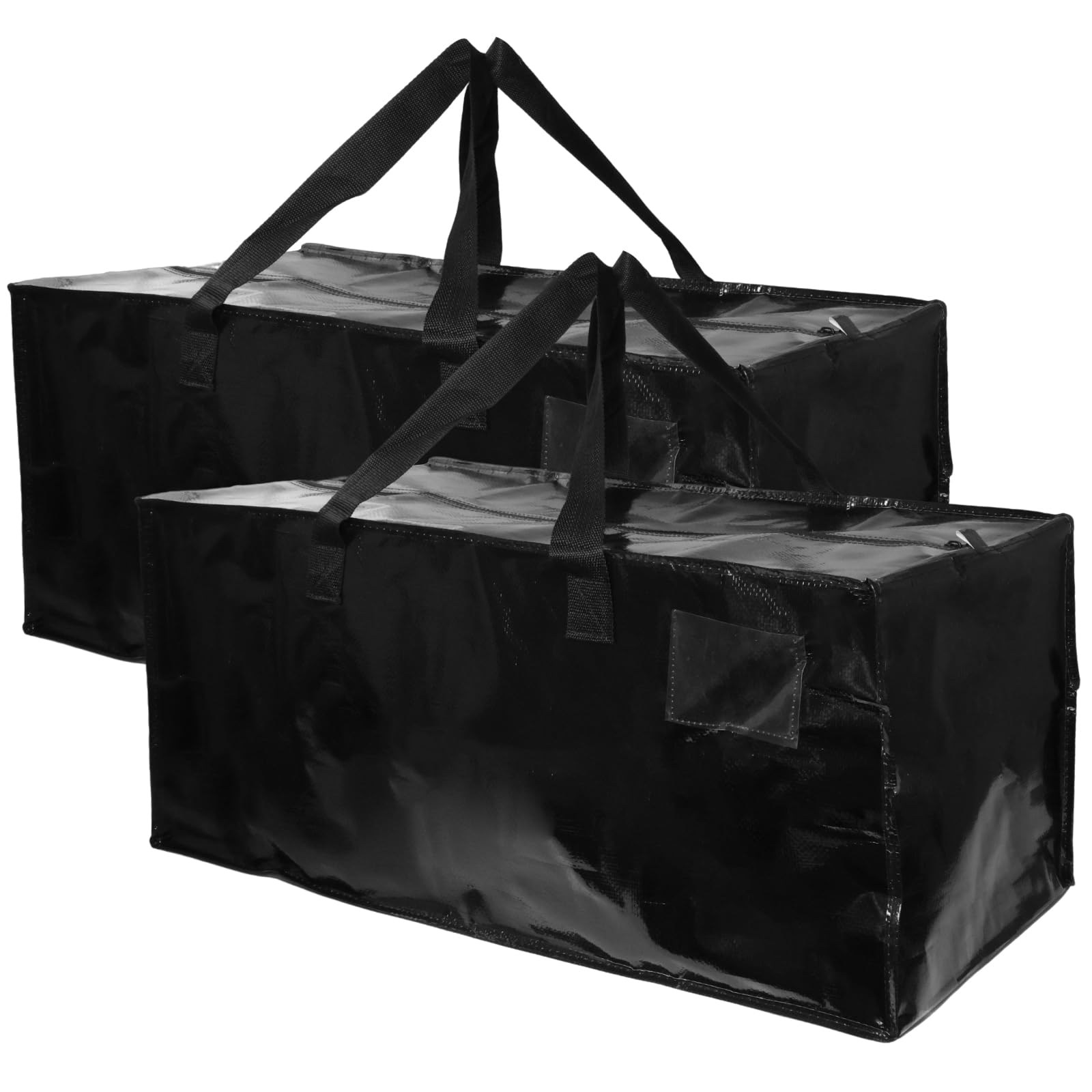 SDLDEER 2 Pack 90L Moving Bags Extra Large Strong Heavy Duty, Big Bags for Moving House with Backpack Straps Handles Zippers Tag Pocket, Storage Bags for Travelling Camping (Black 2Pack)