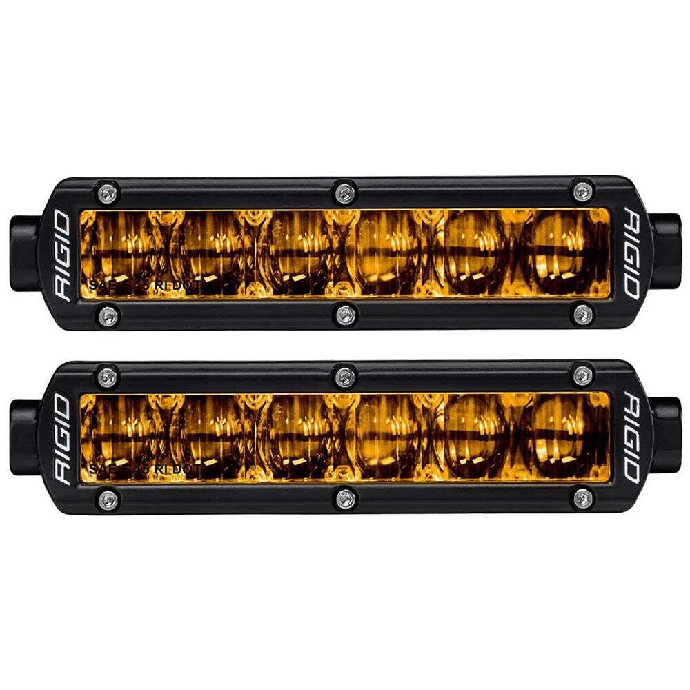 RIGID INDUSTRIES SR-Series DOT/SAE J583 6 Inch Selective Yellow LED Fog Light Pair For Auto