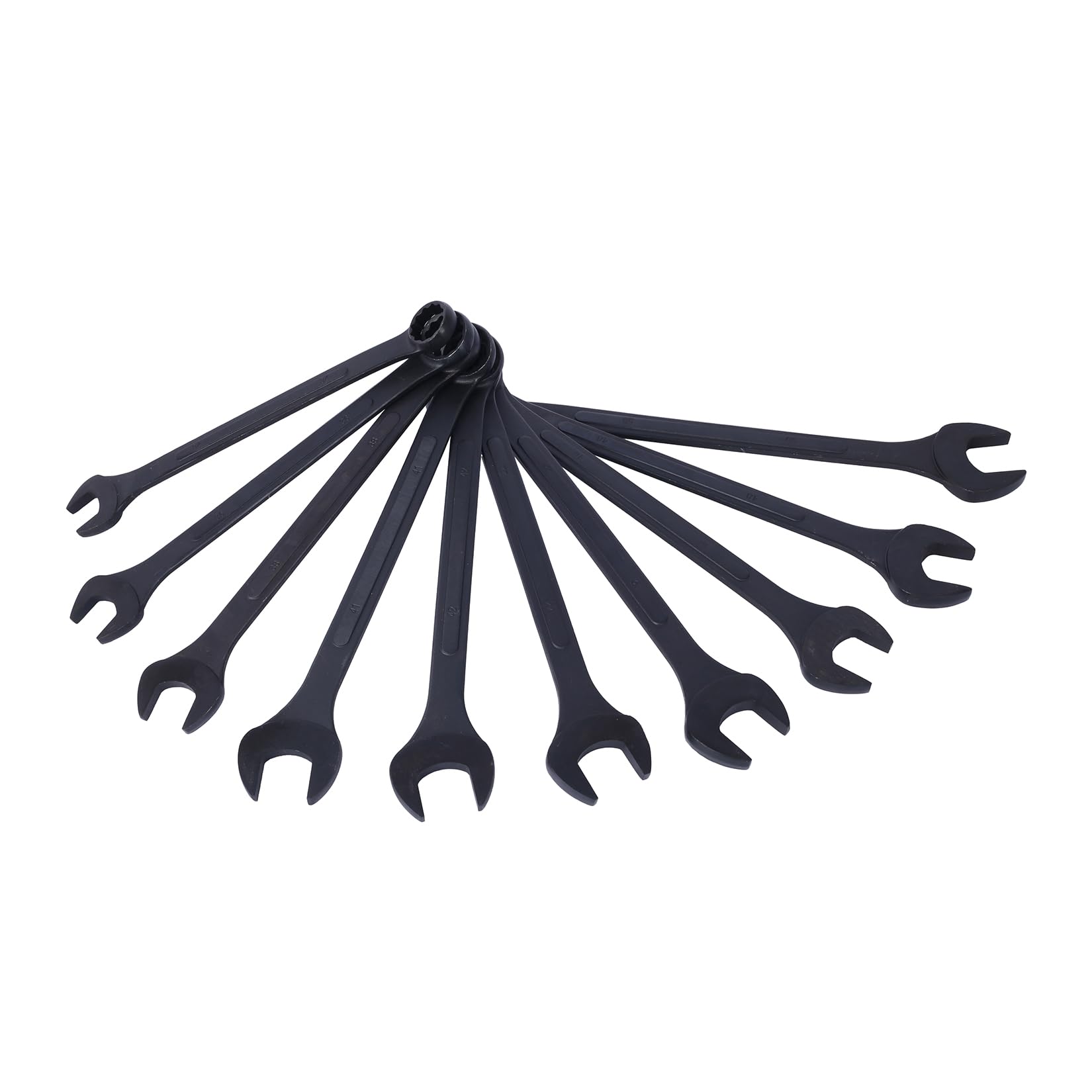 Juego de llaves jumbo de 10 piezas, juego de llaves combinadas grandes de 34-50 mm, acabado métrico de óxido negro con bolsa