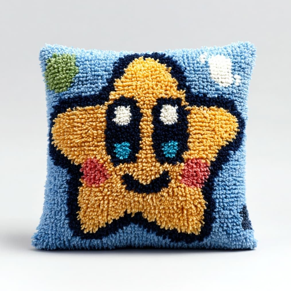 AxiangziK Latch Hook Pillow Kit,Cartoon Stars