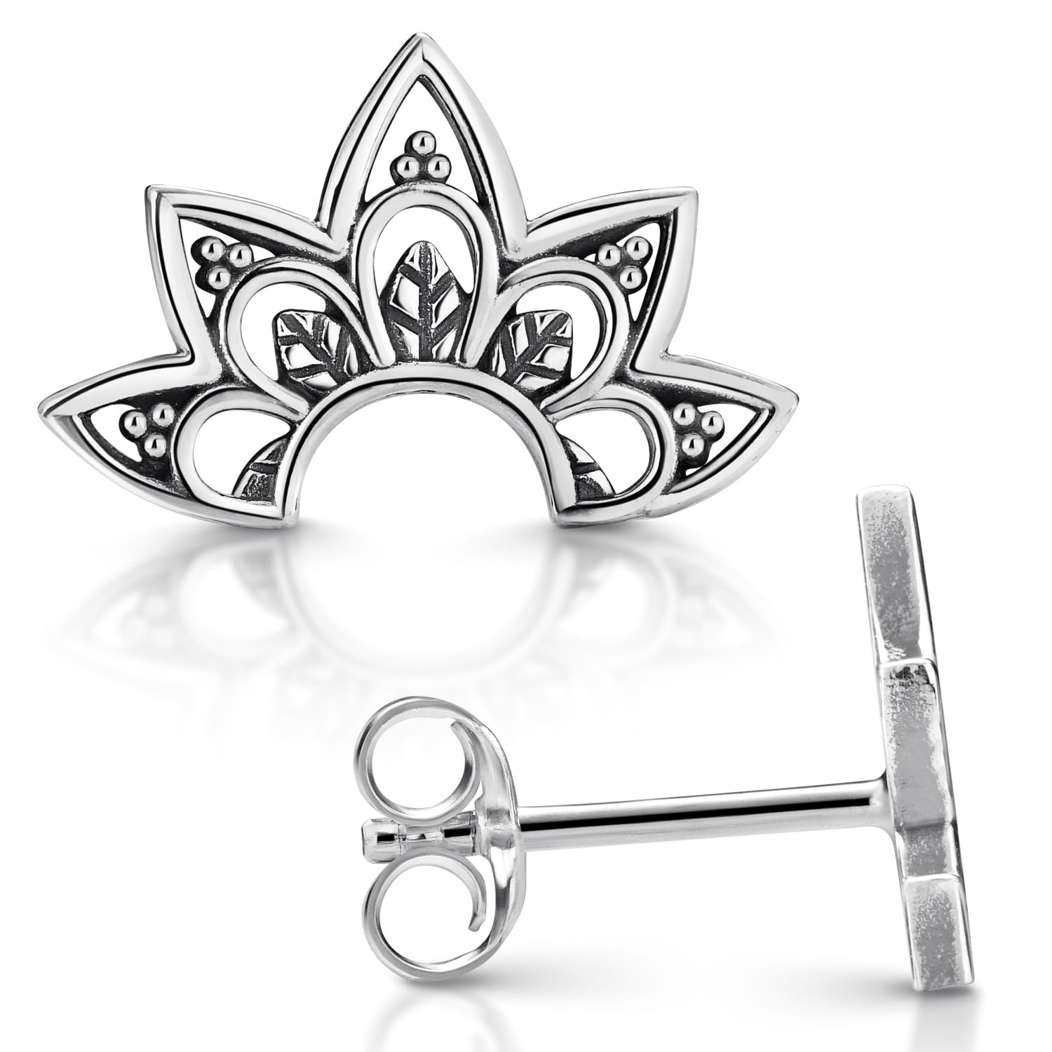 Ohrstecker Silber 925 Mandala Blume - Boho Ohrringe Damen SO-301