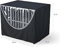 Vista 2 de Funda para jaula para perros de metal para todo tipo de clima, protección para interiores y exteriores, resistente al viento, lluvia, resistente al