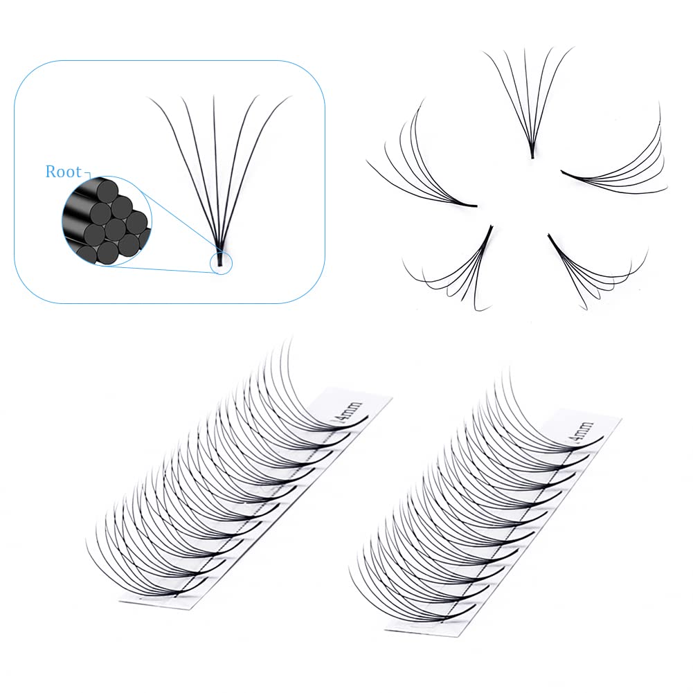 Premade Volume Eyelash Extensions 5D Premade Fans Eyelash Extensions 0.07 Volume Lash Extensions C D curl 8-18 mm Short Stem by GEMERRY (5D-0.07-D-Mix 8-14mm) image 5