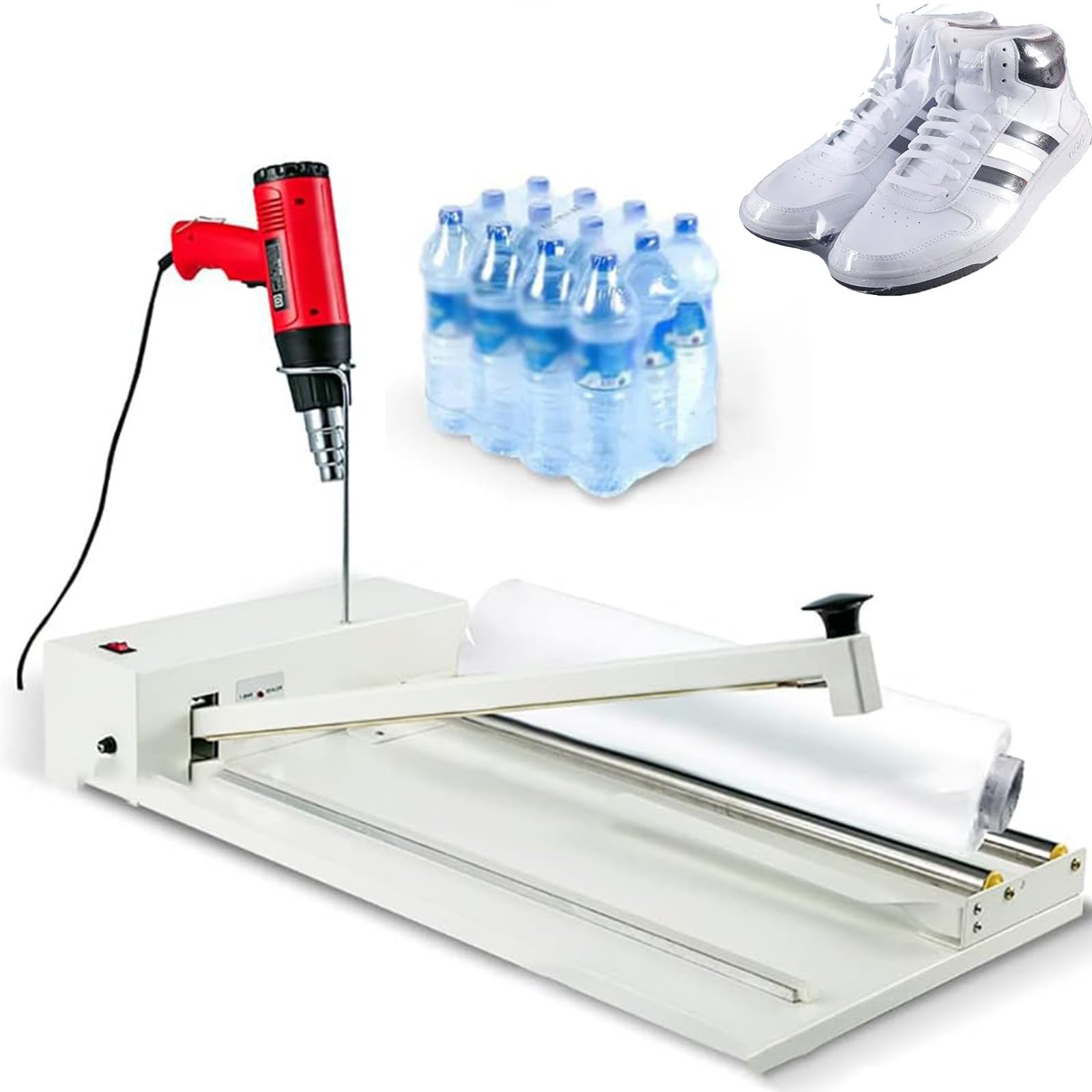 Machine à sceller thermique 2 en 1 avec pistolet thermique à vitesse réglable, scellage et coupe pistolet thermique (30 cm)