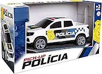 Carrinho Polícia Pick-Up Picape Resgate Brinquedo Infantil 21 cm Roda Livre