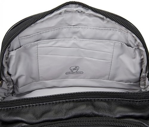 Miniatura 4 de Travelon Riñonera de cuero con bloqueo RFID - Negro