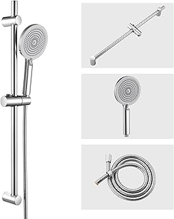 Comprar Auralum Barra Ducha,Conjunto Barra Ducha de Acero Inoxidable (70cm) con Alcachofa(4 Funciones),Inox Manguera(150cm),Soporte, Cromo Recycled Claim Standard Blended