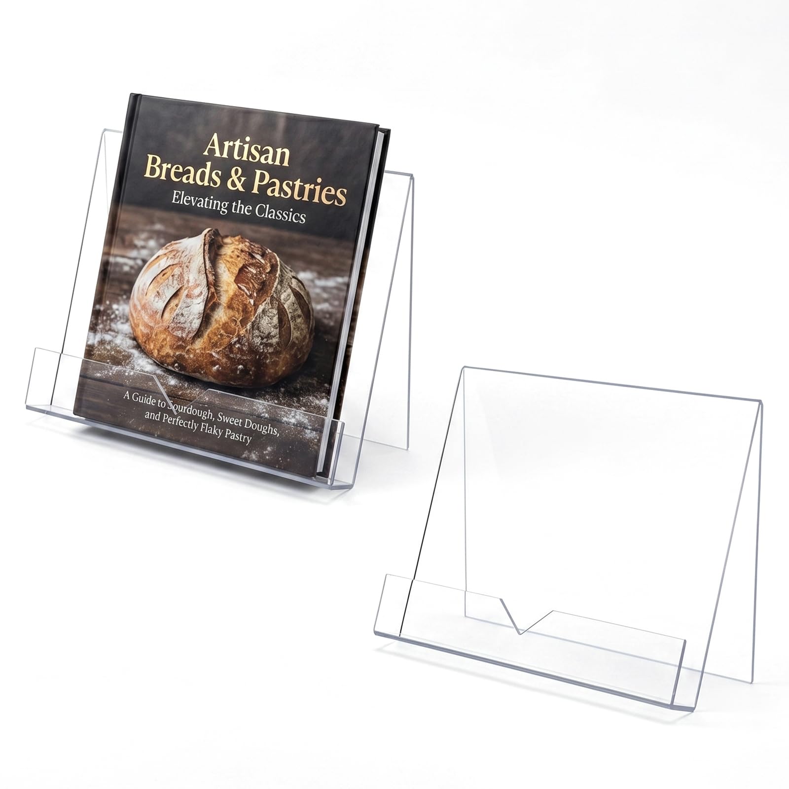 MyGift Premium Clear Acrylic Cookbook Holder Set