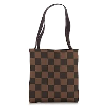 Amazon.com: Brown Checkered Checkerboard Trendy Tote Bag Amazon.com: Brown Checkered Checkerboard Trendy Tote Bag