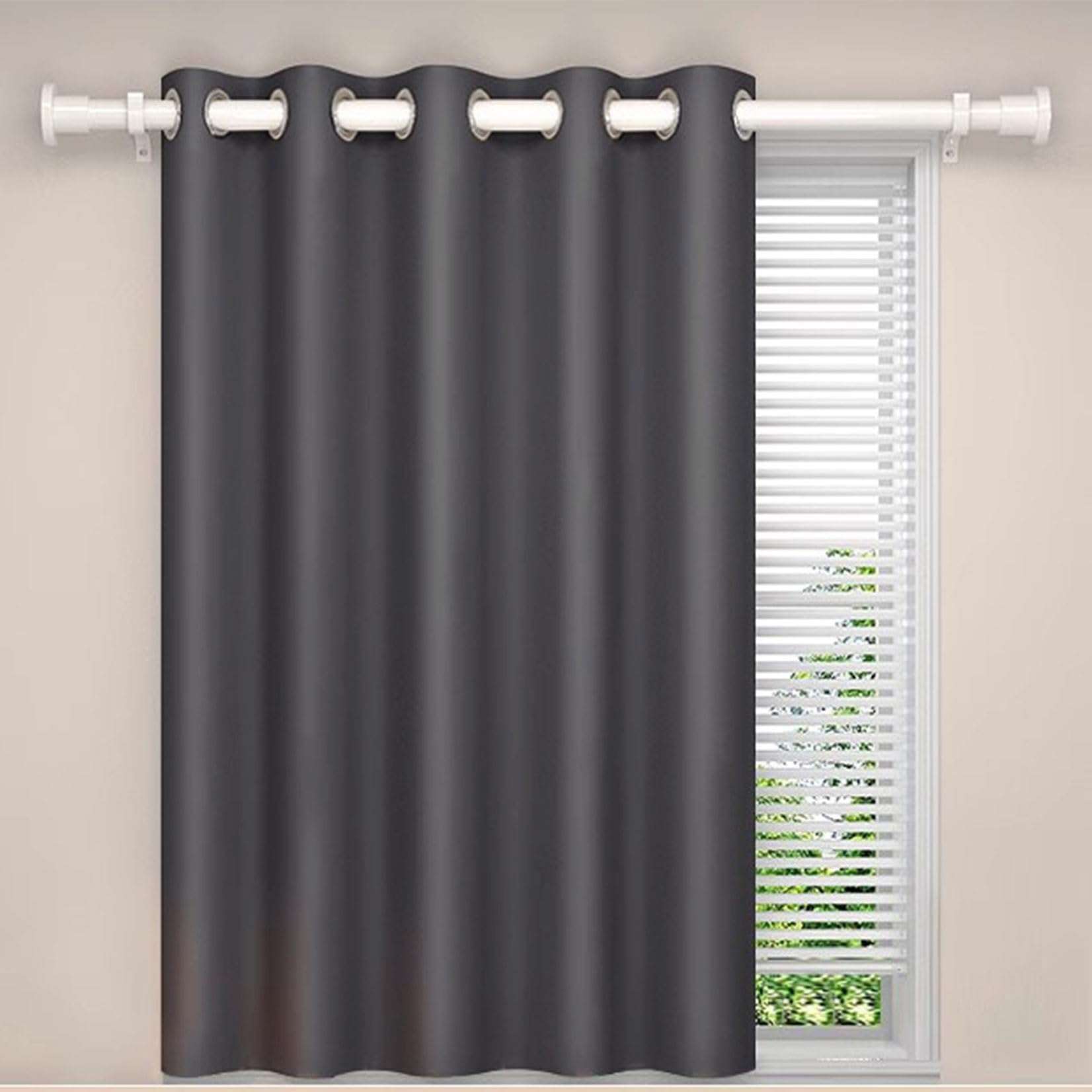 Verdunklungsvorhänge 190 x 240 cm Wärmeisolierend Kälteschutz Vorhänge Blickdicht mit Ösen, Dicker Stoff, Lärmschutz, Waschbar für Hotels Büros Schlafzimmer, Dunkelgrau