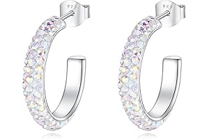 YAMI Sterling Silver Earrings with AB Crystal Zircon