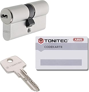ToniTec TEC440 Doppelzylinder verschiedenschliessend mit 10 Wendeschlüssel Zylinder Größe 28/34mm Schließzylinder mit Codecard