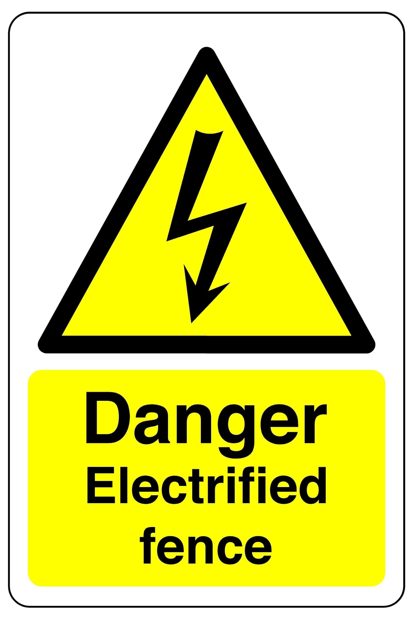 Danger electrical fence sign - 3mm Aluminum Dibond high-visibility and durability for indoor/outdoor usage (200mm x 150mm) Ensures Safety Within 5m Viewing Distance.