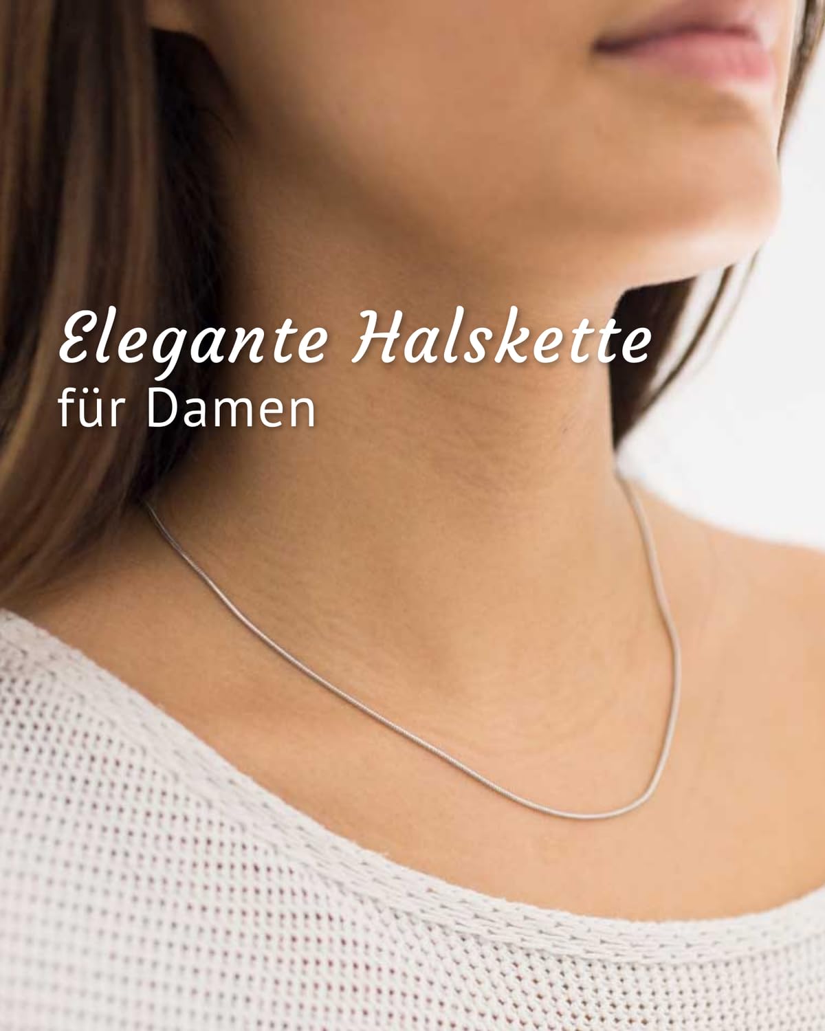 Damen Schlangenkette Silber 925 - Feine Halskette 1,2mm rhodiniert K22 | Zarte Silberkette aus hautfreundlichem 925 Sterling Silber für Frauen und Mädchen in 40-120cm von MATERIA by Matthias Wagner