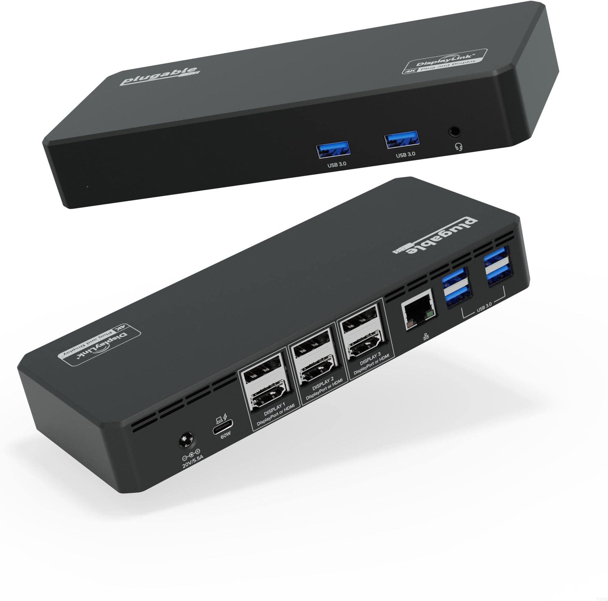 12-in-1 USB C Docking Station Triple Monitor, Triple 4K Displays with 3X HDMI or 3X DisplayPort, Compatible with Mac, Windows, Thunderbolt 3 & 4, USB4, USB-C (60W PD, 6X USB Ports, Ethernet)