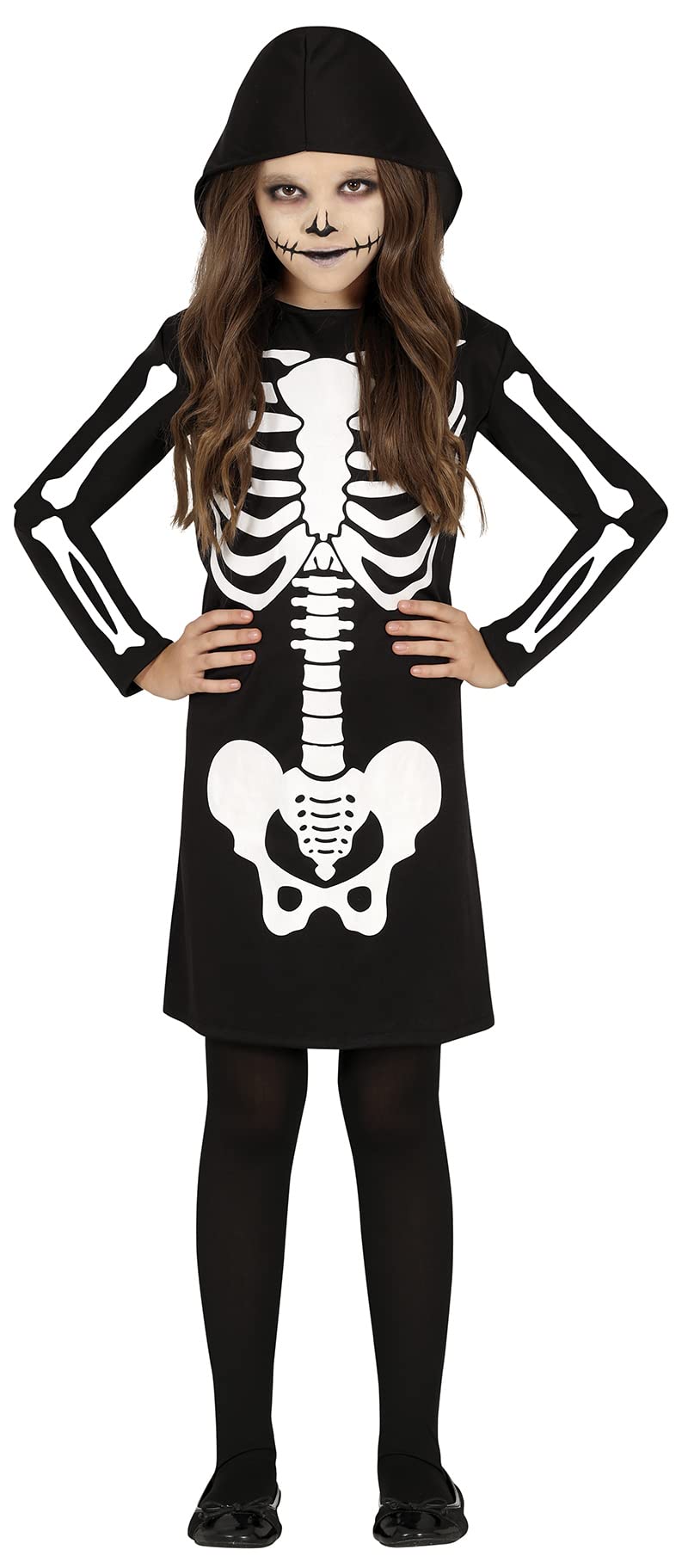 FIESTAS GUIRCA Skeleton Dress Fancy Dress for Girls - Kids Halloween Costume - Halloween Girls Costumes 7-9 years