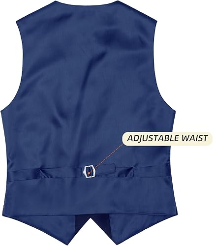 Miniatura 5 de Happy Dolphin Boys Vest Set 4-Piece Suits Vest Kids Slim Fit Formal Vest with Suit Vest Pants Dress and Colorful Tie