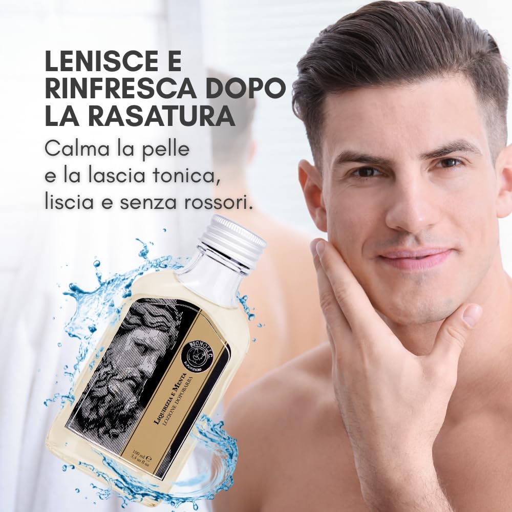 Bignoli Lozione Dopobarba Uomo Profumata – After Shave Uomo al profumo di Liquirizia e Menta| Lozione Dopobarba Rinfrescante, Tonificante e Aromatica – 100ml