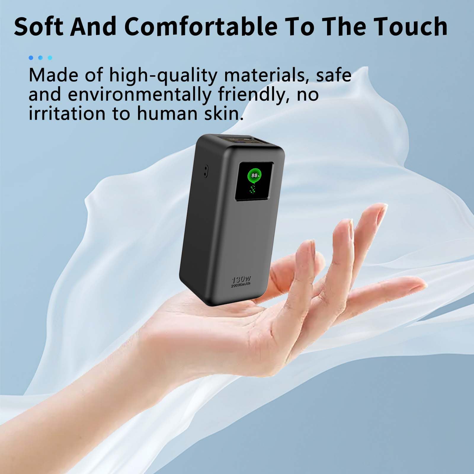 Custodia in silicone pronta per il viaggio per Ugreen Nexode 165 W Power Bank 20000 mAh, combinazione di protezione e accessibilità alle porte (nero