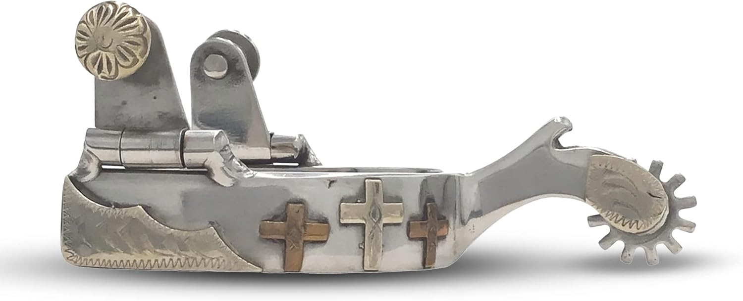 The Colorado Saddlery Three Cross Kids Engraved Spurs