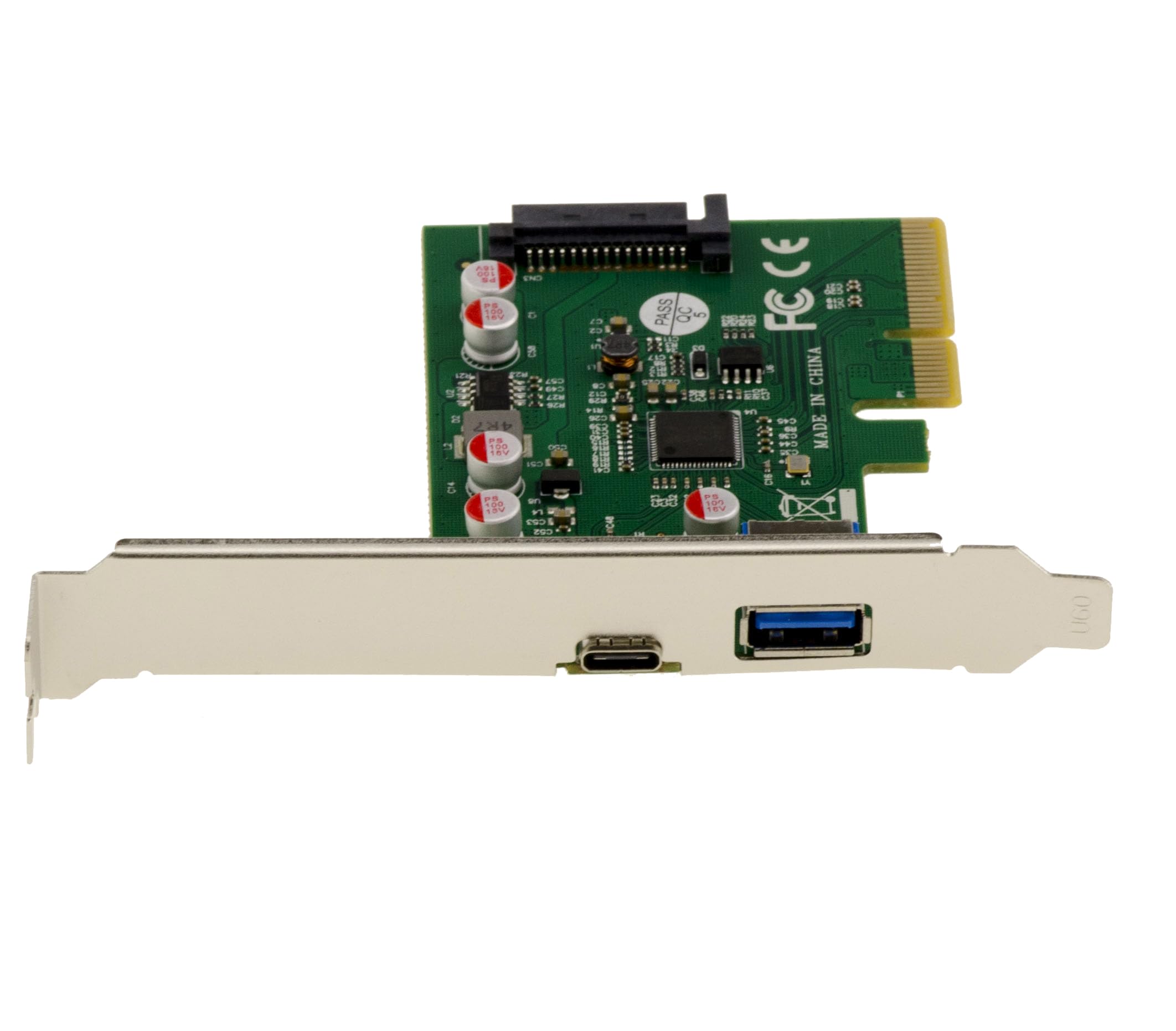 KALEA-INFORMATIQUE Scheda controller da PCI Express PCIe a USB 3.1 10GB con 2 porte esterne: 1x tipo A + 1x tipo C con chipset ASM1142
