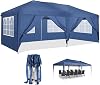 COBIZI Pop up Canopy Tent 10x20 Commercial Canopy Waterproof 10x20 Outdoor Gazebo Beach Camping Canopy with 6 Sidewalls Tent for Party with Carry Bag Blue, 10'x20' with 6 Sides