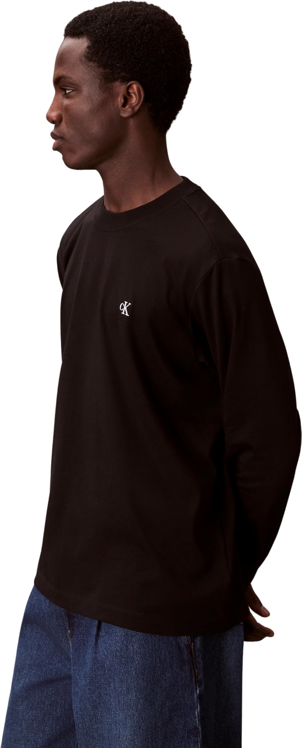 Calvin Klein LS Easy Monogram tee Lv04rd247g Camisetas Hombre (Pack de 1)