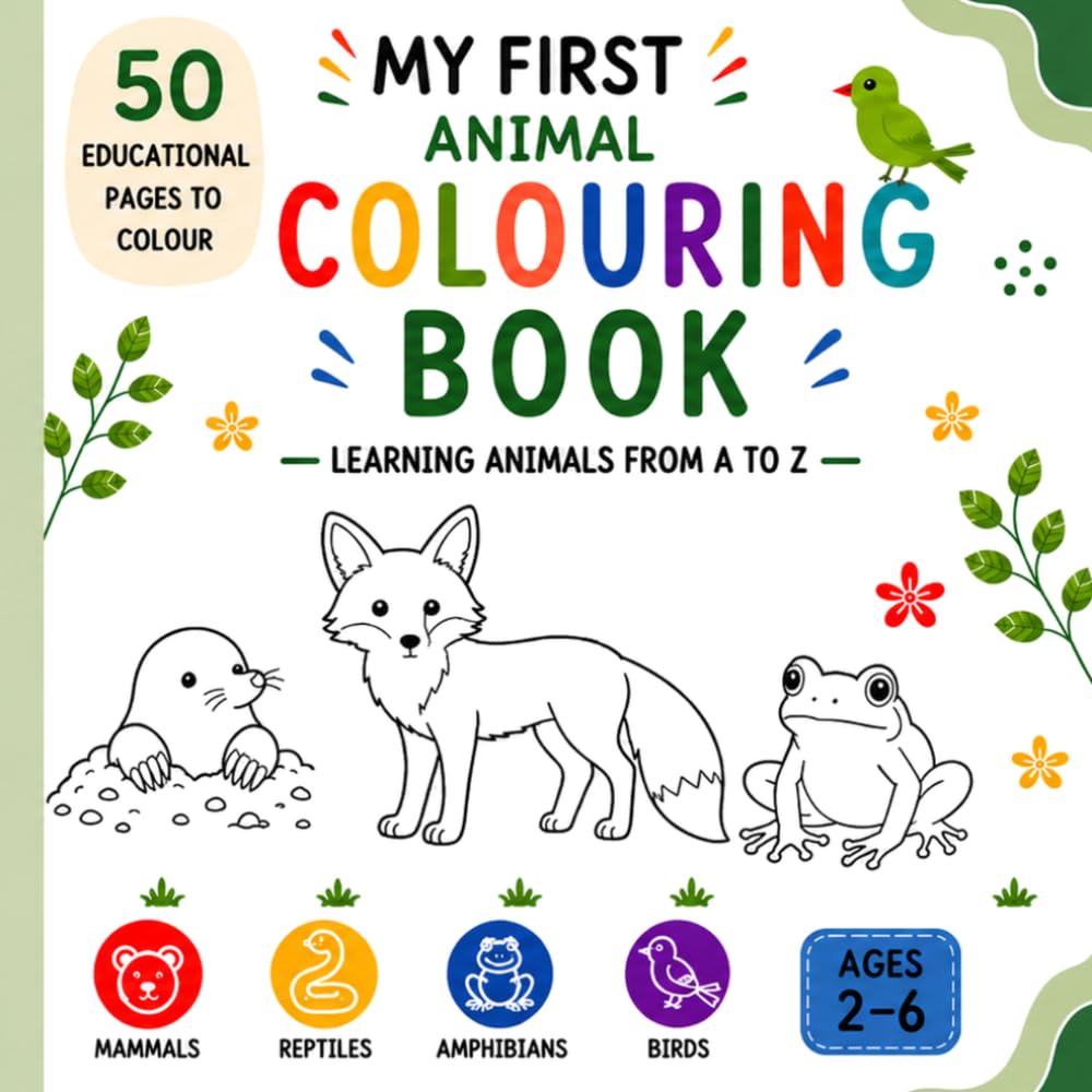 My First Animal Colouring Book: Learning Animals from A to Z (Lion Lines: Preschool Series)