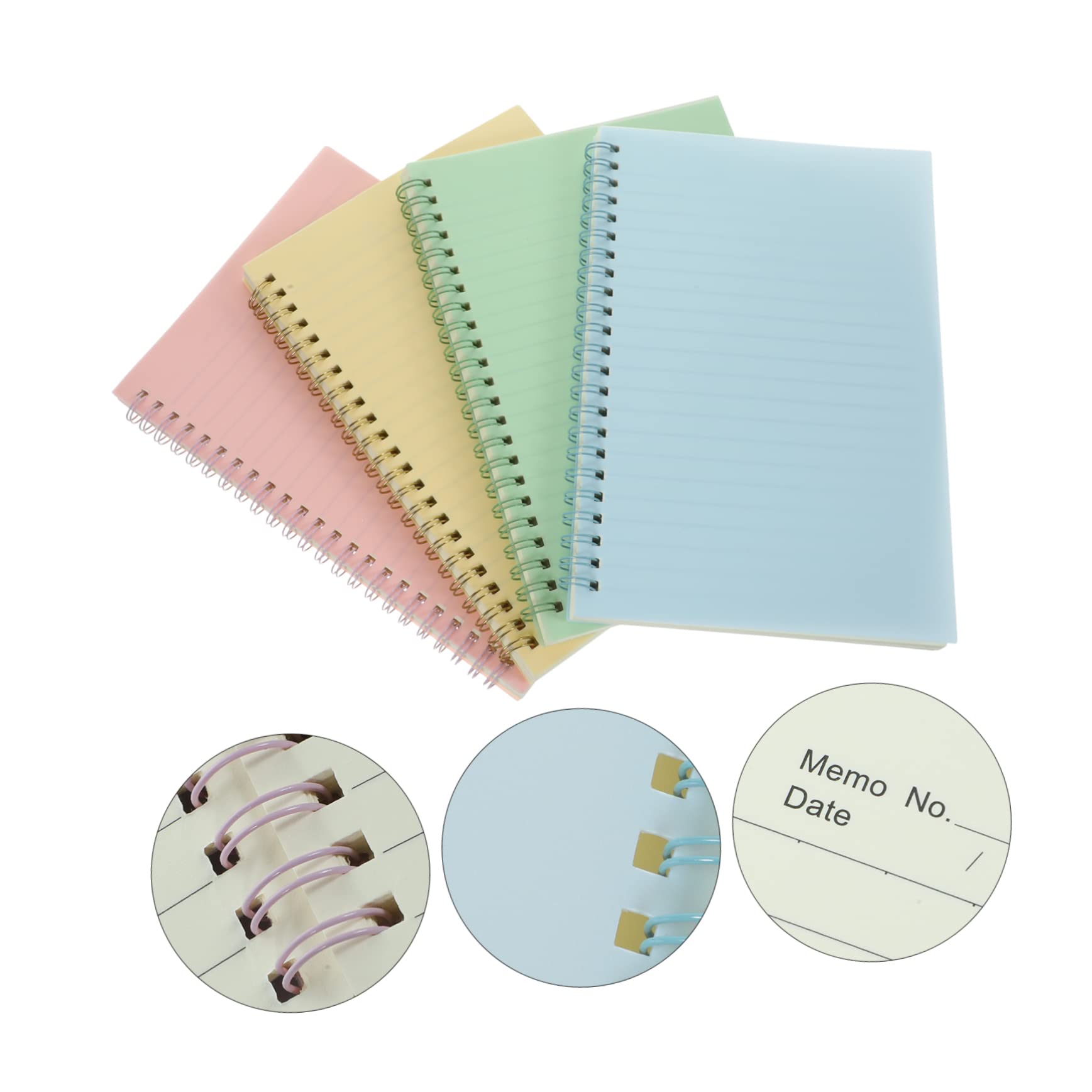 SEWACC 4piezas Libro de Bobinas Retro Cuaderno Espiral de Libreta Bonita para Útiles Escolares Universitarios y Cuadernos para Tomar Notas el Trabajo