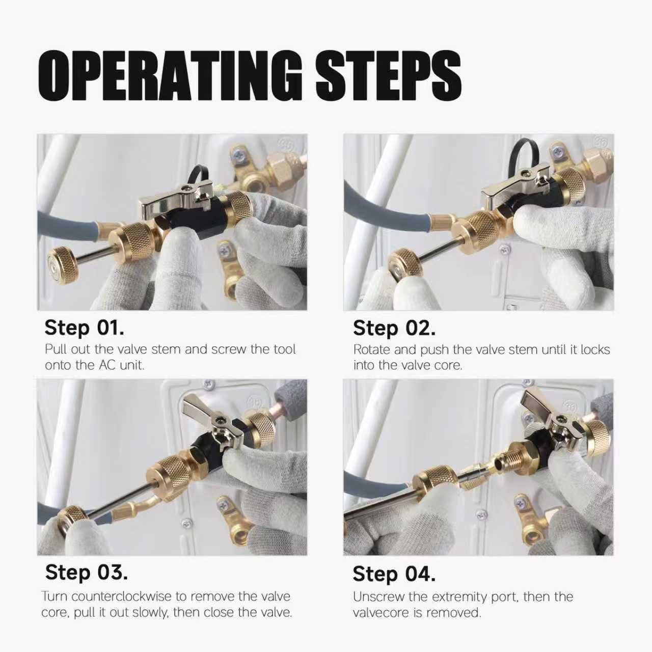 HVAC Valve Core Removal Tool Professional 1/4" Dual Valve Mega Flow Vacuum-Rated Tool Remover and Installer (20 Microns), Compatible with R22/R410A/R134A for AC Appliance Repair