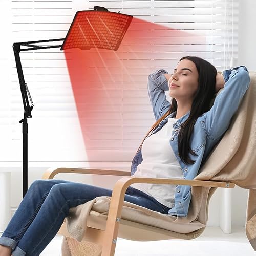 FDA-Approved Red Light Therapy for Body & Infrared Light Therapy Lamp (660nm/850nm) with Stand - Adjustable, Moldable for Body/Skin Care with Eyes Protection Goggles