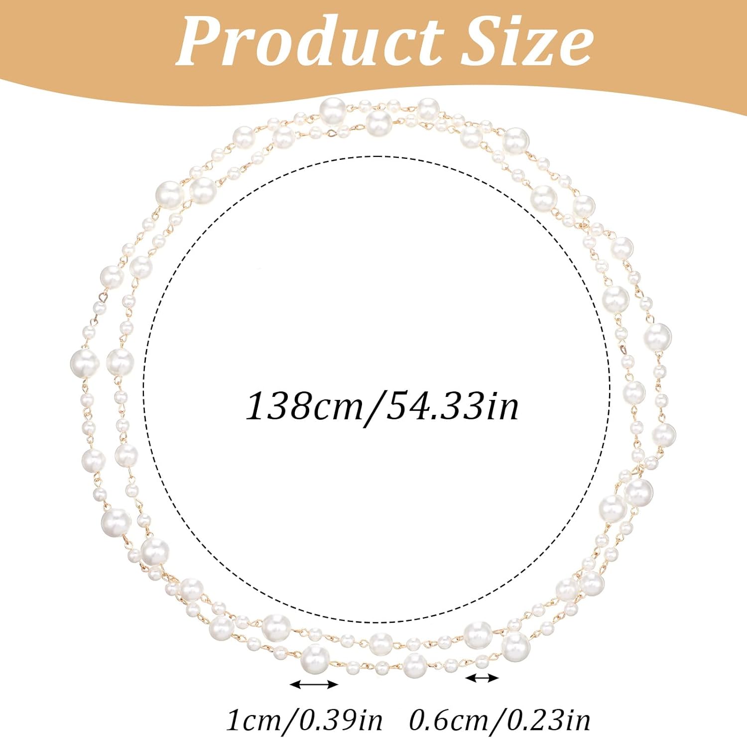 Long Pearl Necklaces for Women,Dainty Gold and Long Pearl Necklaces,Layered Pearls Necklace Statement Sweater Strand Chain Jewelry for Vintage Wedding Party Costume Jewelry Gifts - Image 2