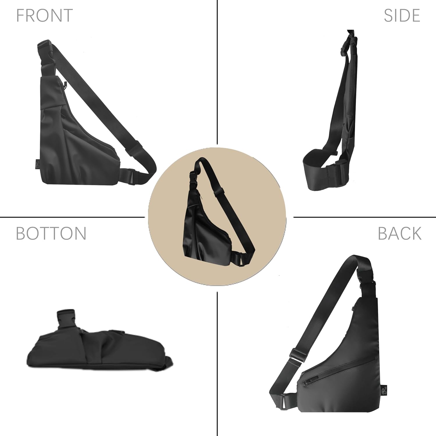 Lightweight Crossbody Bag for Women Men, Anti Theft Sling Bag with Back Pocket, Waterproof Chest Bag for Daily Use, Hiking, Cycling, Running. - Image 6