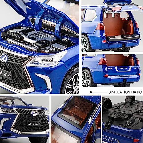Image of LONGMIRE Metal Pull Back Diecast Car Pull Back Model with Sound Light Boys Gifts Toys for Kids Pack of 1, Multicolor (1:24 Lexus 570)