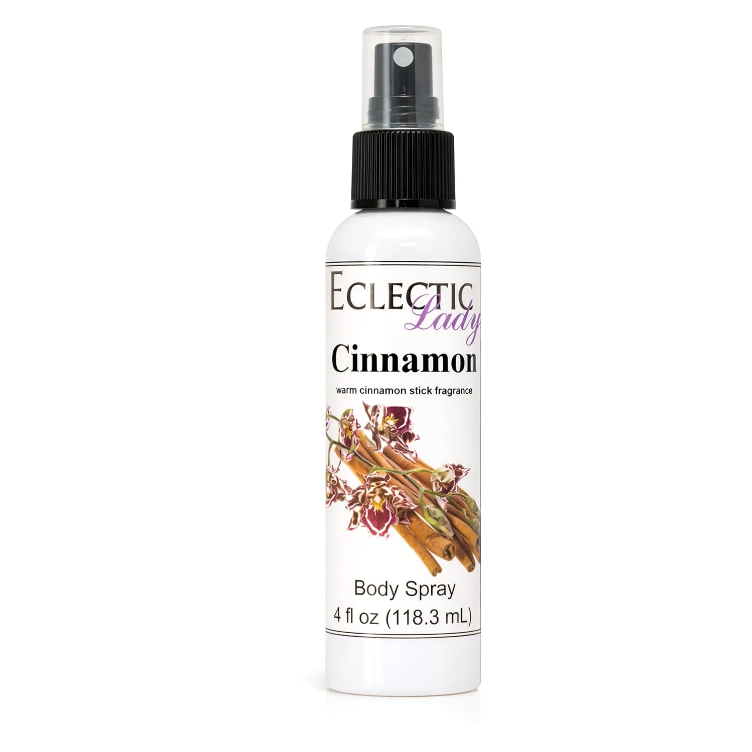 Eclectic Lady Cinnamon Body Spray, 16 ounces, Body Mist for Women with Clean, Light & Gentle Fragrance, Cologne with Soft, Subtle Aroma For Daily Use