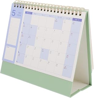TEHAUX Desk Calendar Mint Green Medium Monthly Flip Desktop Planner for Office Home School Decorative Freestanding Desk Calendar with Thick for Quick Reference and Daily Planning