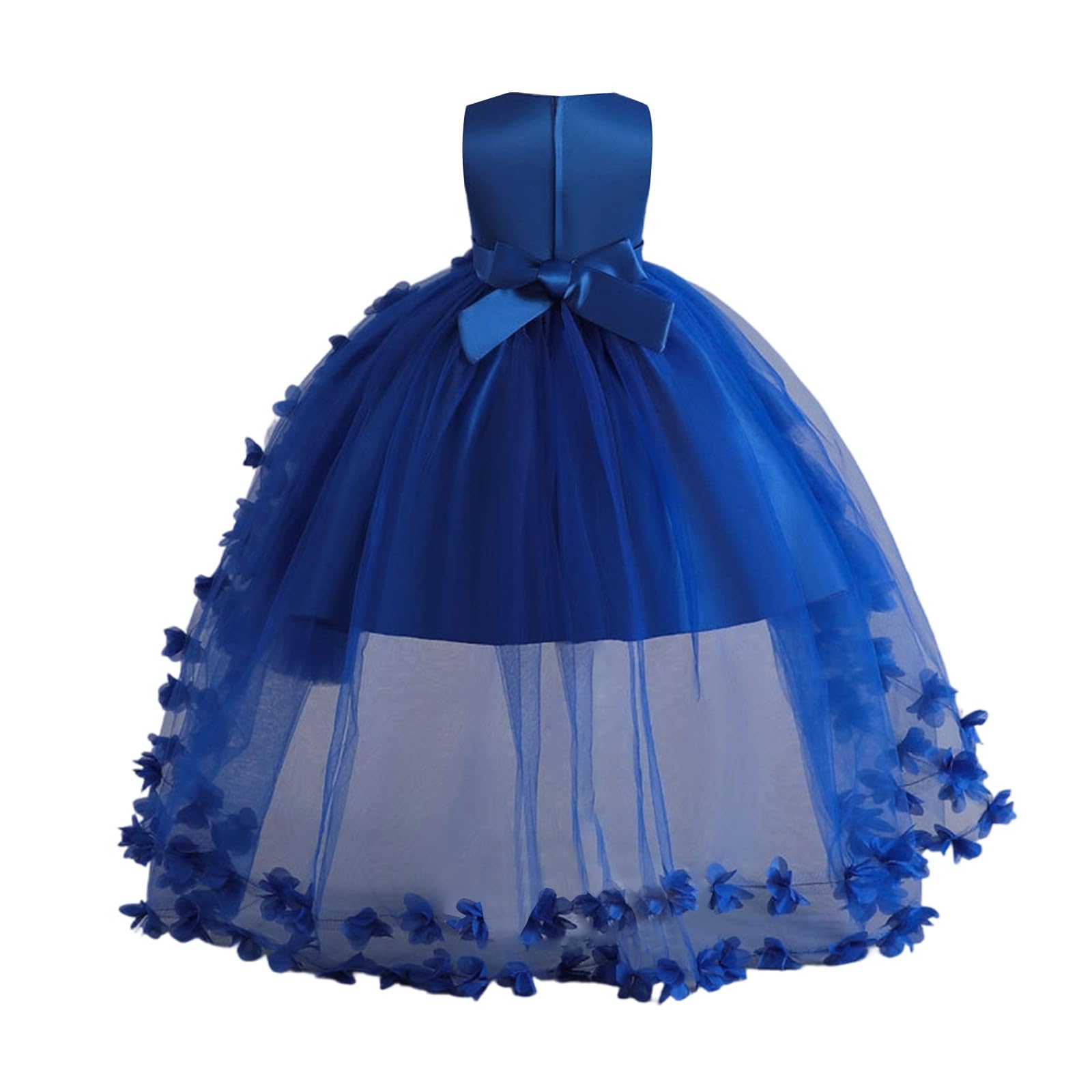Vestito Elegante alla Moda per Ragazza Bambina Ricamato in Pizzo Abiti Neonata Principessa Tunica Prima Comunione Abito Tradizionale Costume Bambini, Adolescenti, Ragazze