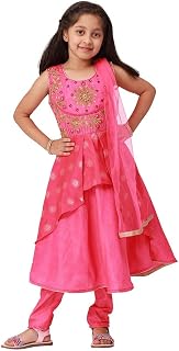 Ashwini Girls Salwar Suit With Neck Embroidery Work | Readymade Indian Kids Ethnic Salwar Suit