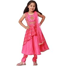 Ashwini Girls Salwar Suit With Neck Embroidery Work | Readymade Indian Kids Ethnic Salwar Suit