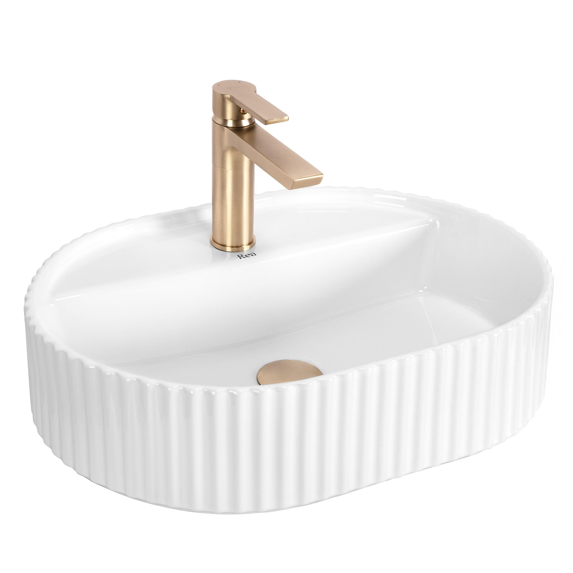 Rea - Lavabo ovale Marcela 50, 50 x 35,5 x 13,5 cm, Blanc