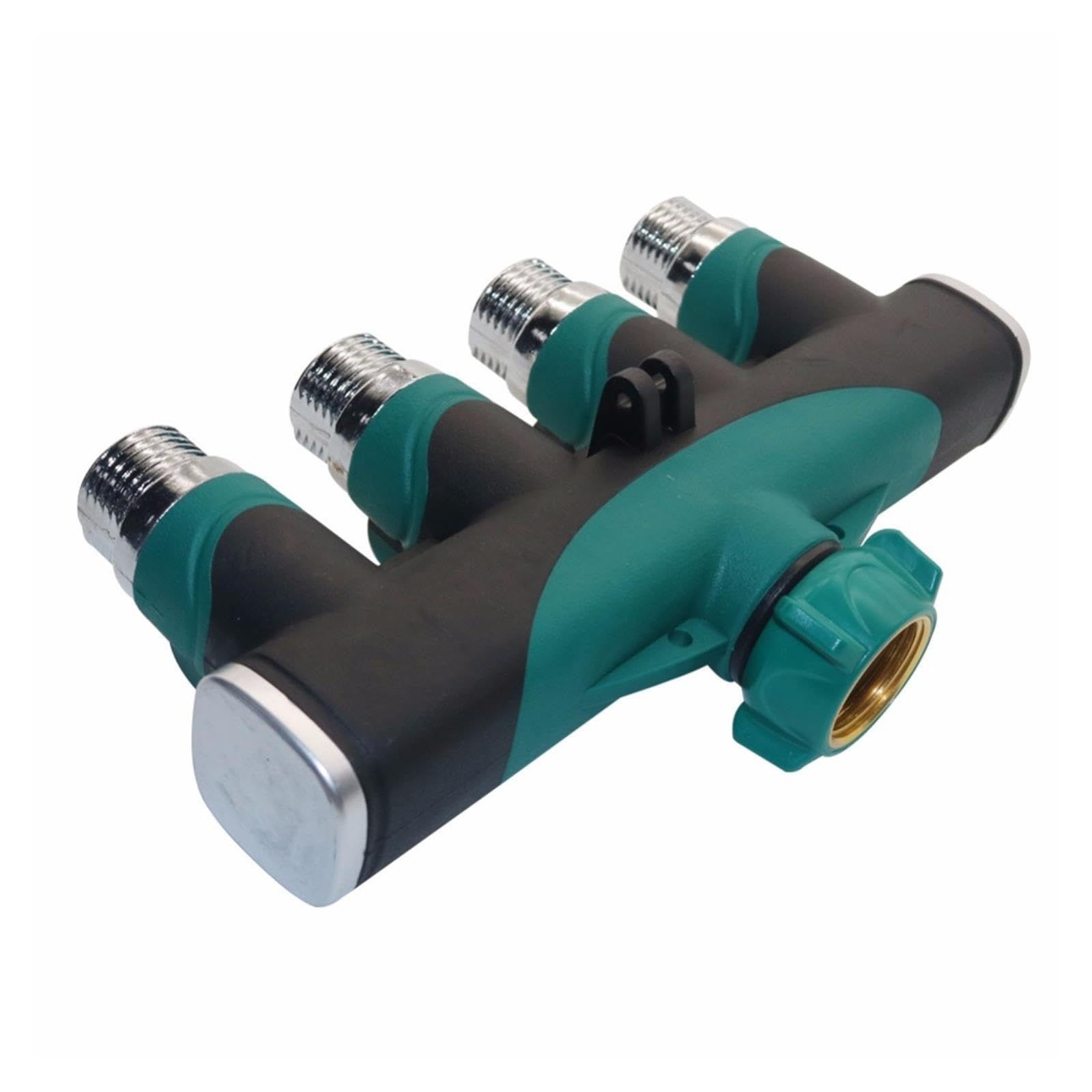 Conector de manguera de jardín de 4 vías, adaptador divisor de aleación de Zinc compatible con grifo exterior, sistema de riego por goteo, 3/4 Inc, 1 Uds.