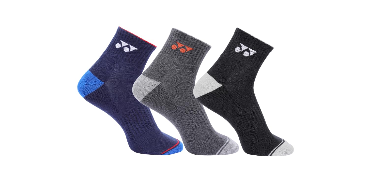 YONEX Quarter Length Performance Sports Socks (Badminton, Running, Gym & Indoor Training), Pack of 3-picture-28