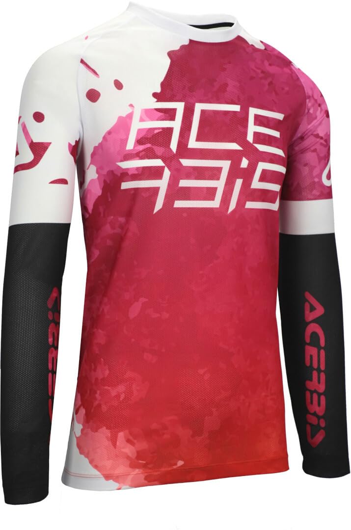 Acerbis J-Windy Vented Watermark Maglia Motocross, pink/bianco, L