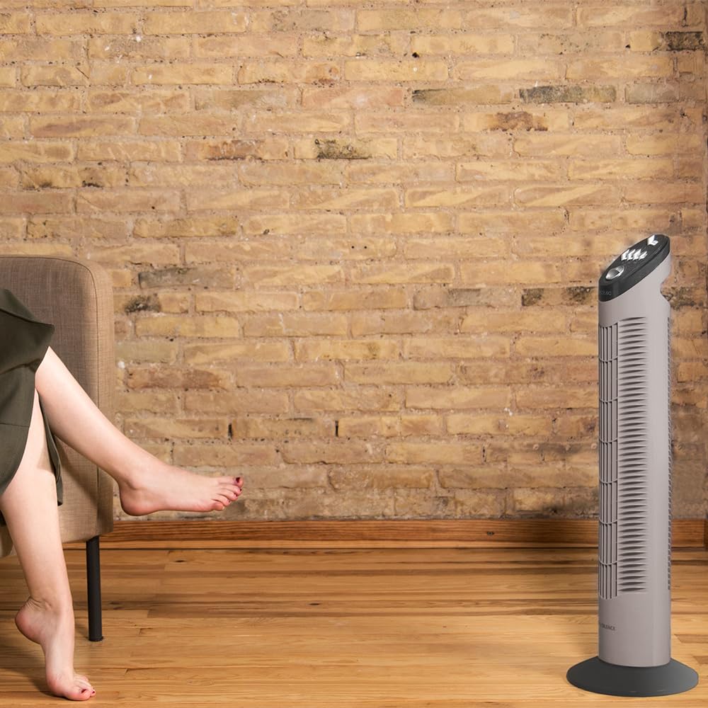 Cecotec Ventilateur Colonne 30'' 76cm 50W EnergySilence 790 Skyline Moteur Cuivre 3 Vitesses Minuteur 2h Blanc
