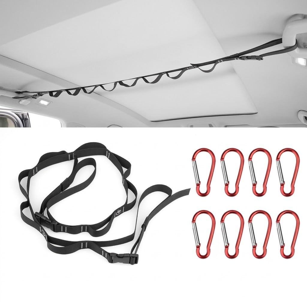 Filet de rangement voiture pour MG HS 2024 2025 anti-affaissement sangle nylon 10 boucles
