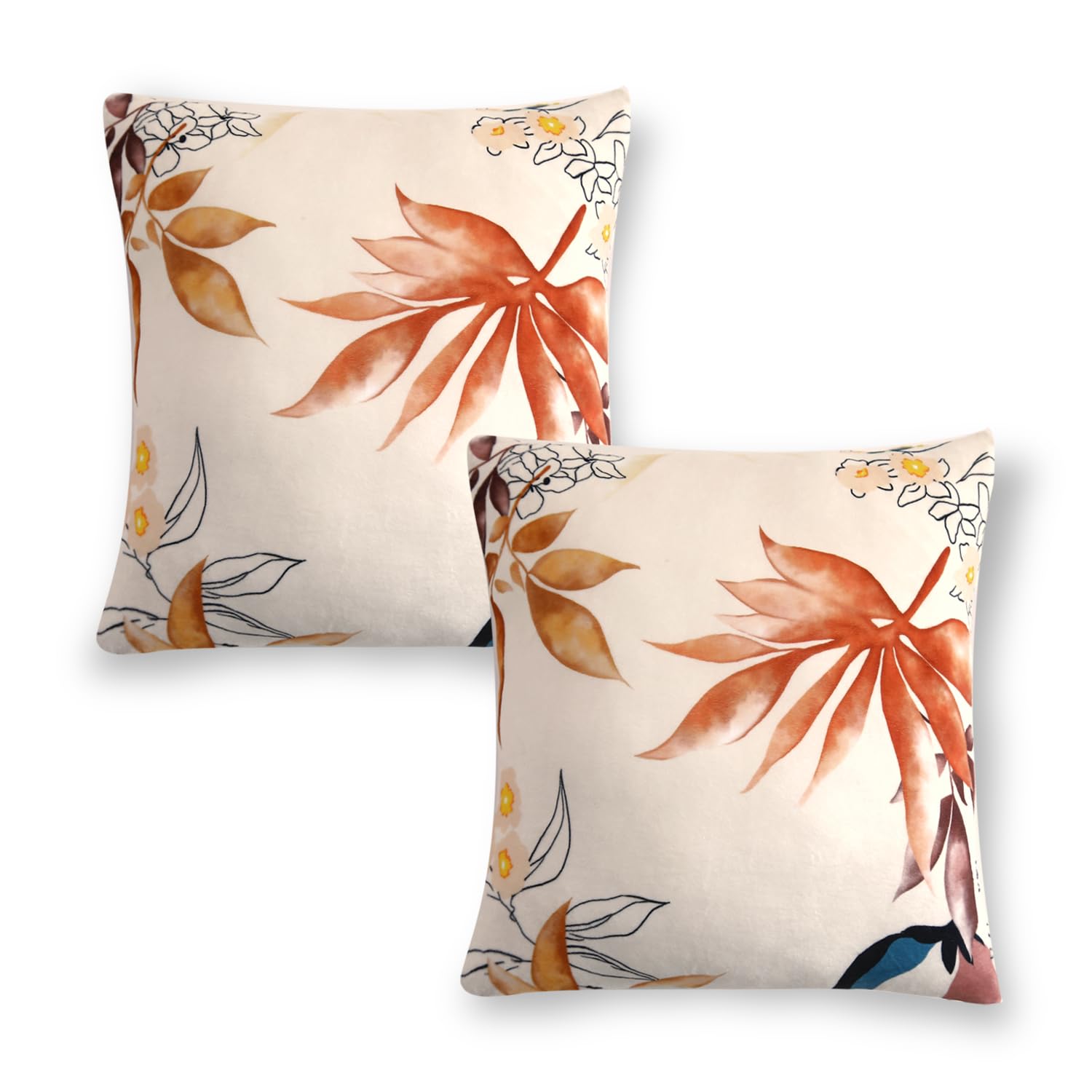 Velvet Cushion Covers - Amber Serene Flora -18