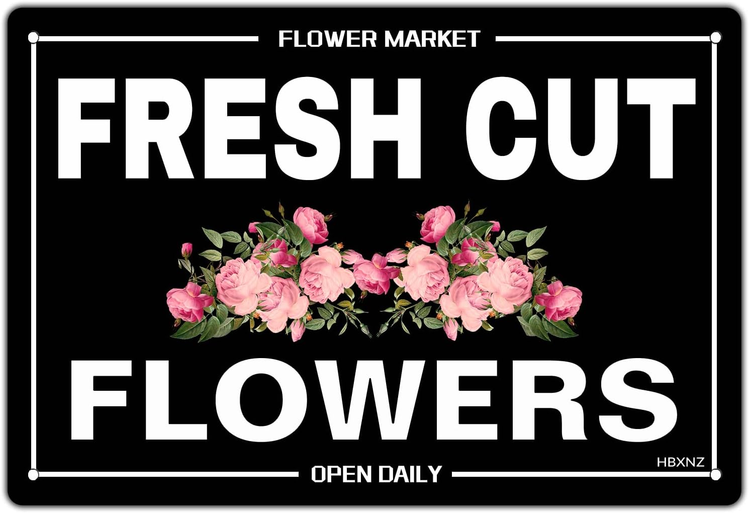 Vintage Fresh Cut Flowers Metal Sign Flower Market Sign for Garden Farmhouse