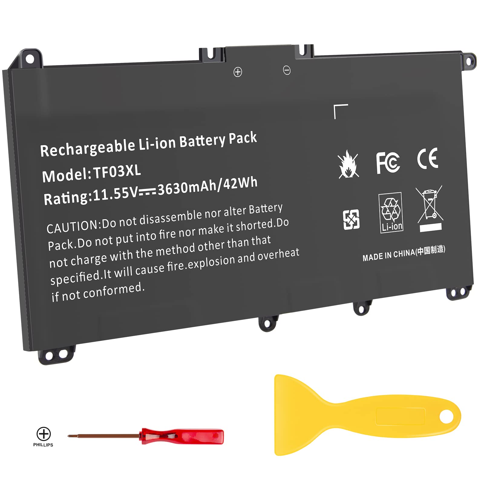ASUNCELL 11.55V/42Wh TF03XL Batería del Ordenador portátil para HP Pavilion 14-BF 14-BK 14-BP 14-BF 15-CC 15-CD 15-CK 17-AR050WM17-AR007CA 17-AR050WM TF03XL TF03041 TF03041XL HSTNN-LB7J HSTNN-LB7X