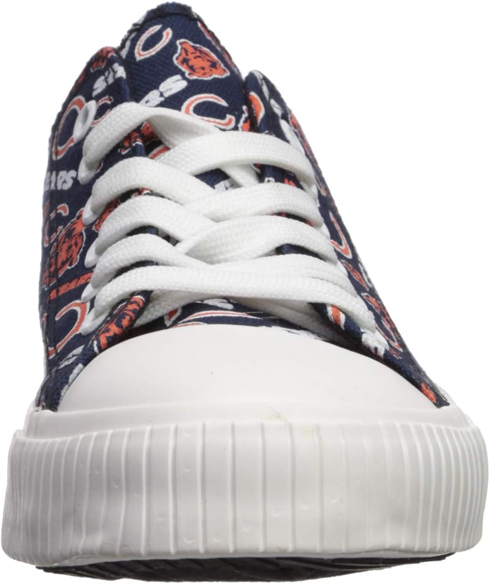 FOCO Chicago Bears NFL Womens Low Top Repeat Print Canvas Shoes - 8 - Image 2