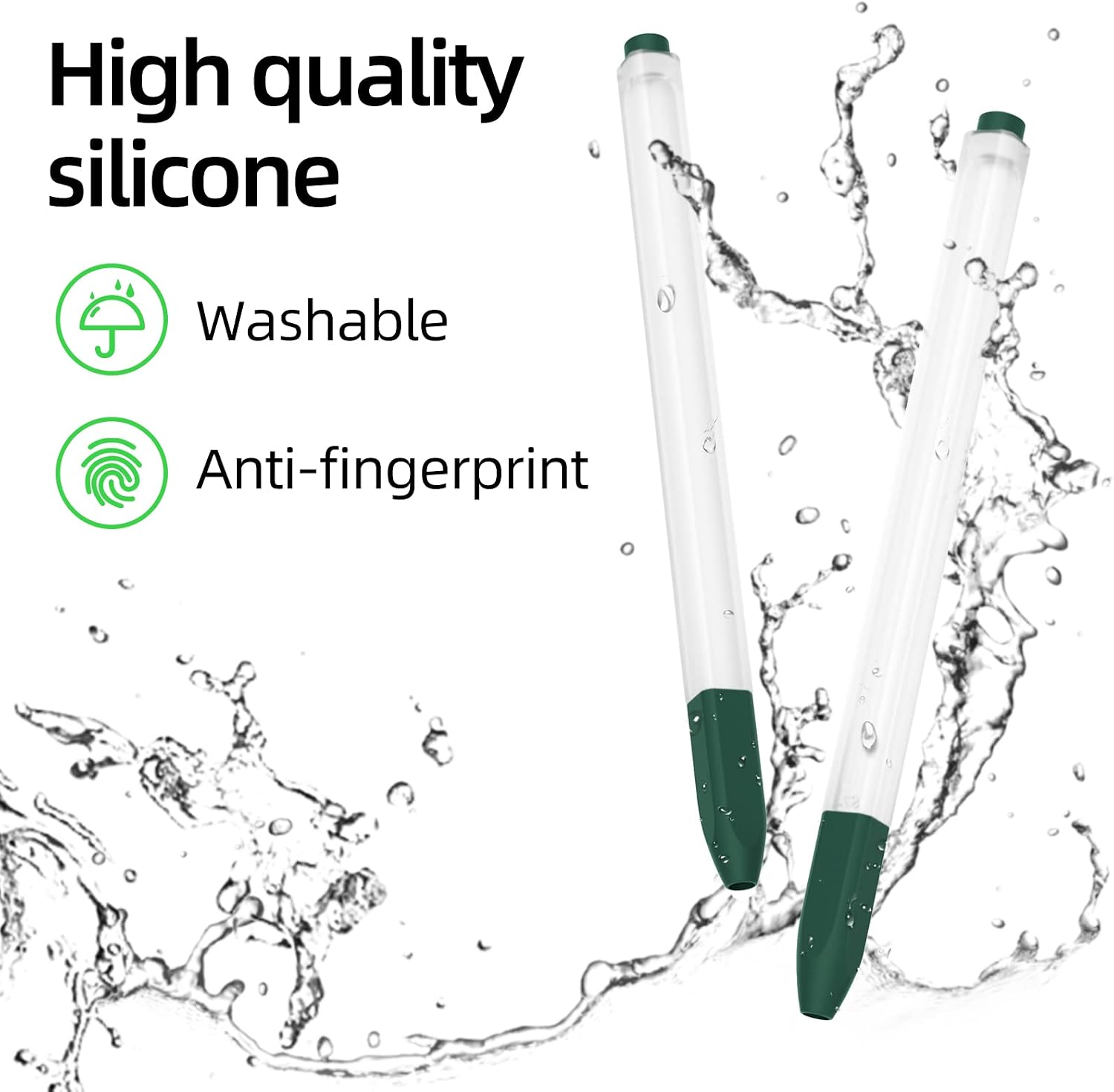 Compatible with Samsung Galaxy Tab S7/S7+/S7 FE/S8/S8+/S8 Ultra/S9/S9+/S9 Ultra/S10 Pencil Case S Pen Case, Silicone Translucent Non-Slip Cover. (Midnight Green) image 5